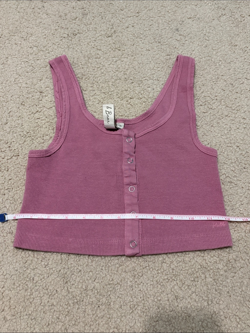 Mauve Ribbed Snap-Front Tank Top - Picture 2 of 4